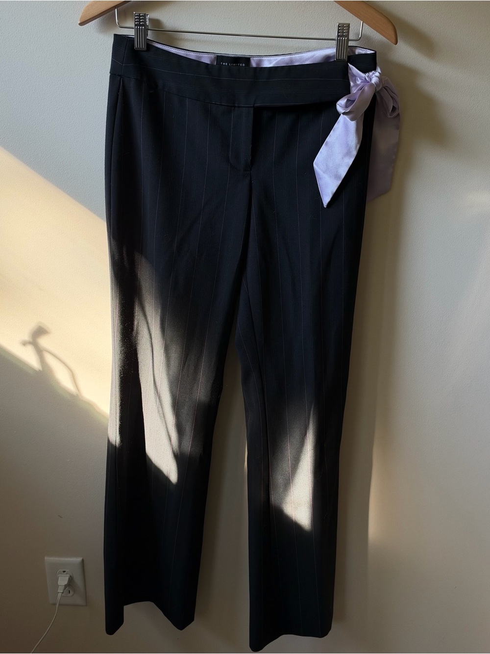 The Limited Black and Purple Pinstripe Slacks